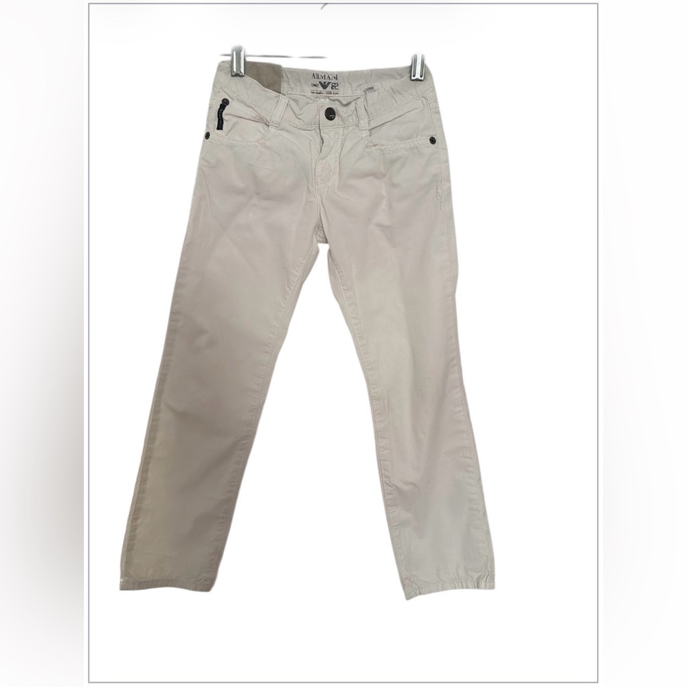 ARMANI JEANS Kids White Pants Size 7 Lightweight Soft Casual Dressy